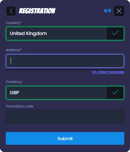 Casimpo registration step 3