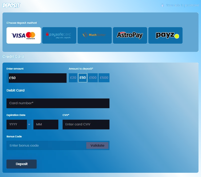 Casimpo Cashier Deposit Methods